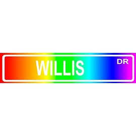 Willis Groovy Cool Rainbow Look 8" Wide Decal Bumper Sticker for use on Any Smooth Surface