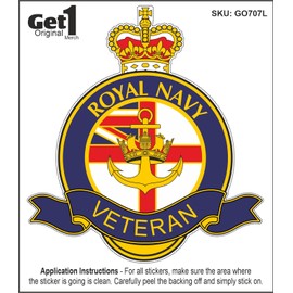Royal Navy Veteran Car Sticker - Also for laptops, Phones, Tablets, etc. (Large)