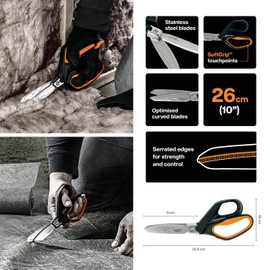 Fiskars High Performance Scissors, Up to 30% More Power, Length 26 cm
