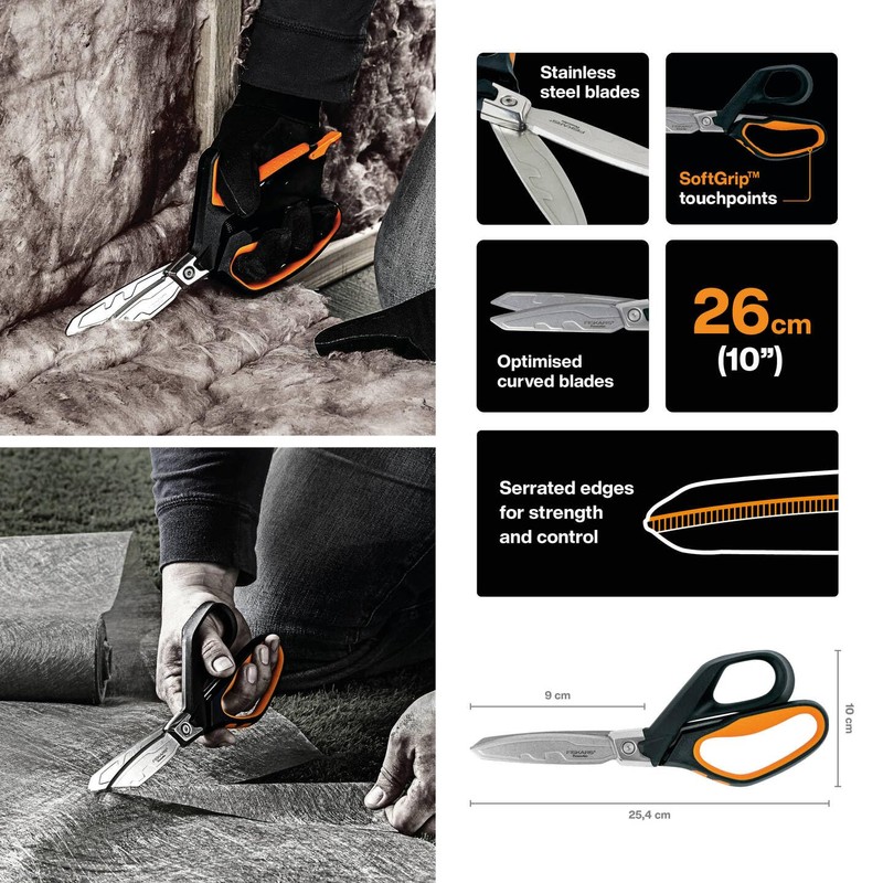Fiskars High Performance Scissors, Up to 30% More Power, Length