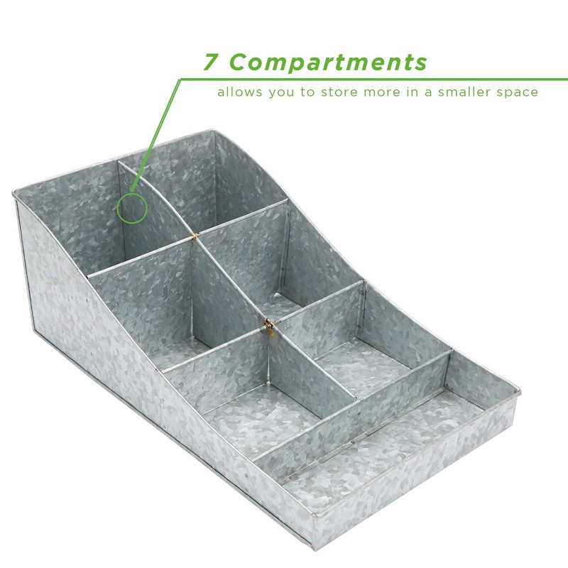 Mind Reader Trove Coffee condiment organizer, One Size, Silver Metal