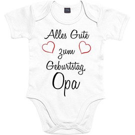 Mister Merchandise Baby Bodysuit “Alles gute zum Geburtstag”, Dad Mum, Grandma, Grandpa, Romper/Bodysuit Lovingly Printed