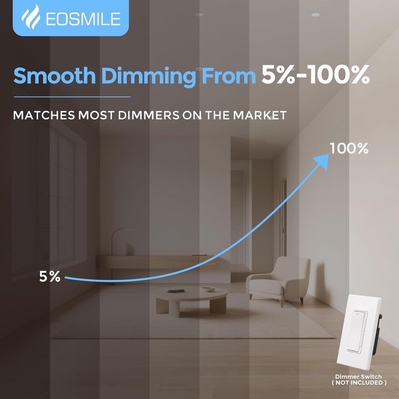 EOSMILE 12 Pack 6 Inch Ultra-Thin LED Recessed Light with