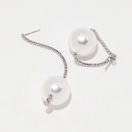 Pearl Earrings for Women, Big Pearls Dangle Earrings, JASZTHES 2cm White Pearl Drop Dangling Earrings for Bride Wedding, Hypoallergenic Statement Pearl Jewelry Gifts (A)