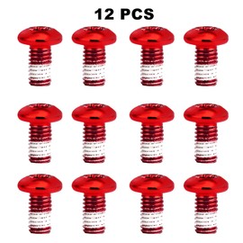 T TAKONE Bicycle Brake Disc Bolts, 12 Pieces M5 x 10mm Anodized Bicycle Disc Brake Bolts, T25 Bicycle Rotor Screw for MTB, Road Bike, Mountain Bike (Red)