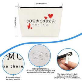 Godmother Gift Godmother Proposal Gifts Makeup Bag Godmother Gifts from Godchild Mothers Day Gift Cosmetic Bag Thanksgiving Christmas Birthday Gift for Godmother Pregnancy Announcement Gift for Godmom