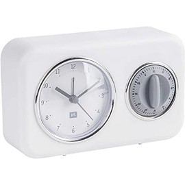 Present Time Table Clock, White, One Size