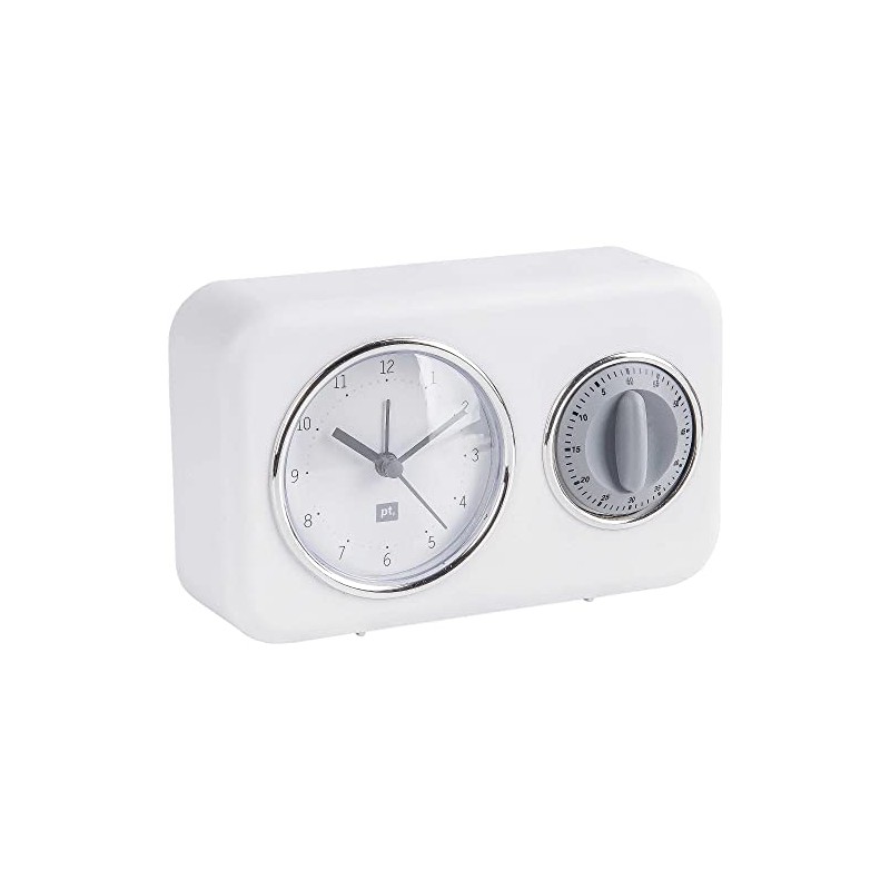 Present Time Table Clock, White, One Size
