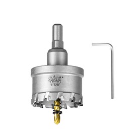 SALI 1-7/8" (48mm) TCT Hole Saw Kit Tungsten Carbide Tipped Hole Saw Drill Bit with Titanium-Plated Pilot Drill bit for Metal, Stainless Steel, Iron, Wood, Plastic