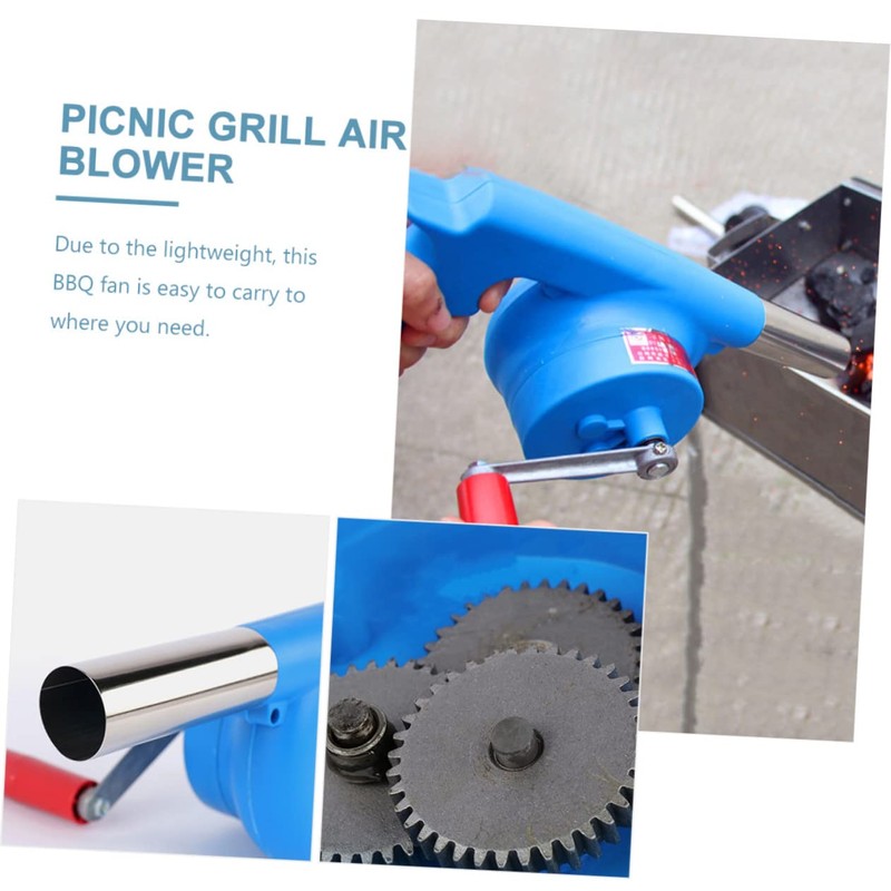 Kisangel Bbq Air Blower Hand-cranking Fan for Outdoor Cooking Portable