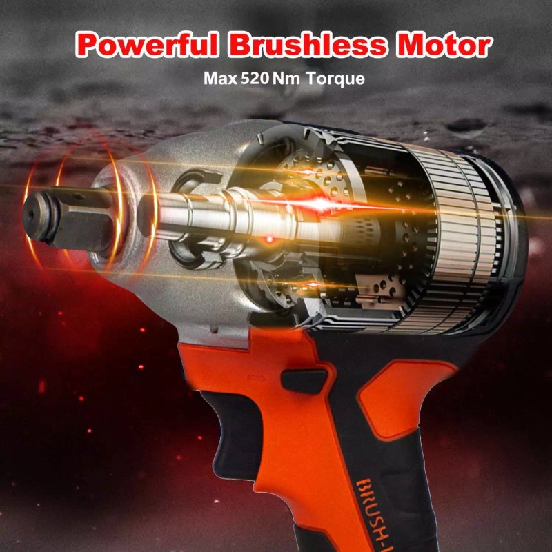 Zistel 20V Cordless Impact Wrench Kit 1/2" 520Nm High Torque