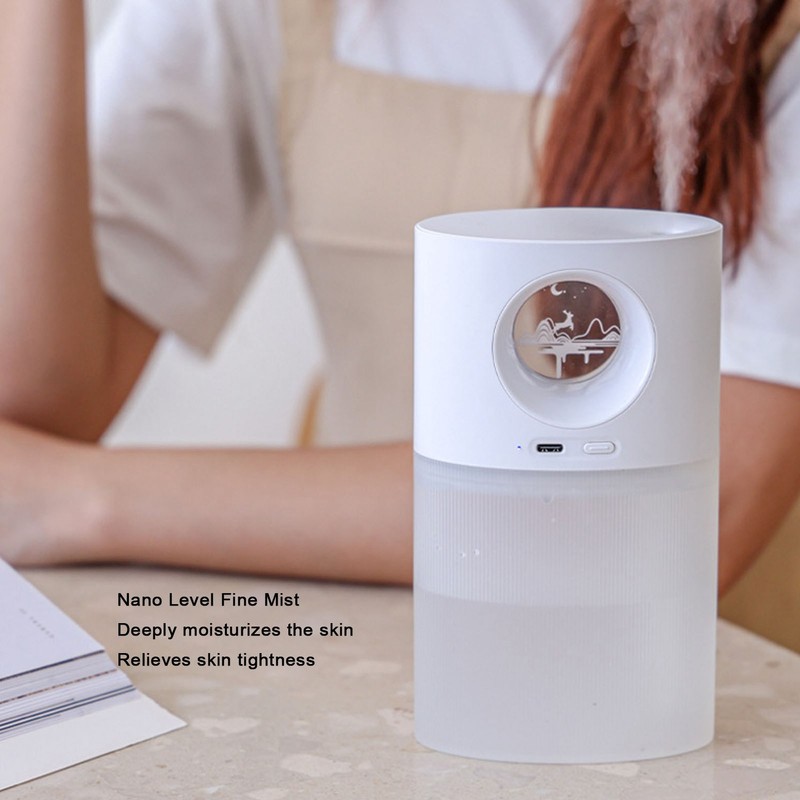 Mini Humidifier Quiet USB Rechargeable Fine Mist Portable Desktop Humidifier
