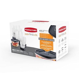 Rubbermaid Easy Find Lids Food Storage Containers, Black, 20 Set (2093273)