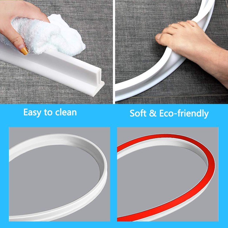 39 Inch Shower Threshold Water Dam Collapsible Bath Shower Barrier