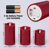 Eywamage - Juego de 3 velas LED sin llama rojas