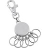 Jadani Metal Keyring with Carabiner Hook 6 Removable Rings, silver
