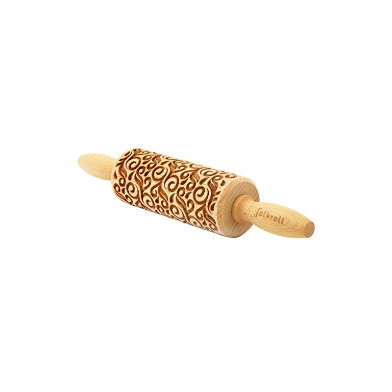Cooky Roller Floral Decorative Rolling Pin - Baking Roll -