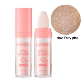 Fairy Dust Highlighting Powder - Full Body Pearlescent Glitter for Face and Eyes, Sparkling Party Holiday Body Glitter:_#02 Fairy pink