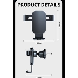 Universal Car Phone Holder Mount - Stable Air Vent Holder for 4.7-7.2 Inch Smartphones, Black