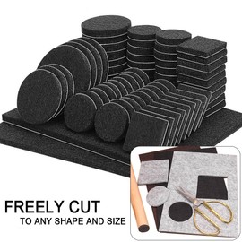 CenterZ 1/5" Thick Self Adhesive Felt Tape Roll - 3.94x39.4 Inch Heavy Duty Felt Strip Sticker - Freely Cut to Felt Furniture Feet Pads, Square Sheet, Felt Circle Coaster, Glides Sliders Dot (Black)