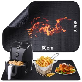 Fireproof Mat - 40 x 60 cm Heat Resistant Mat for Air Fryer, Heat Protection Mat, Fire Protection Mat, Worktop Protection, Non-Slip & Waterproof