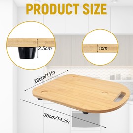 Thermomix Board Glider Effortless Moving, 28 x 36 x 1cm Wooden Thermomix Accessories, Thermomix TM6 Underlay Board, Wooden Thermomix Sliding Board, TM5 Sliding Board for Stand Mixer Food Processor