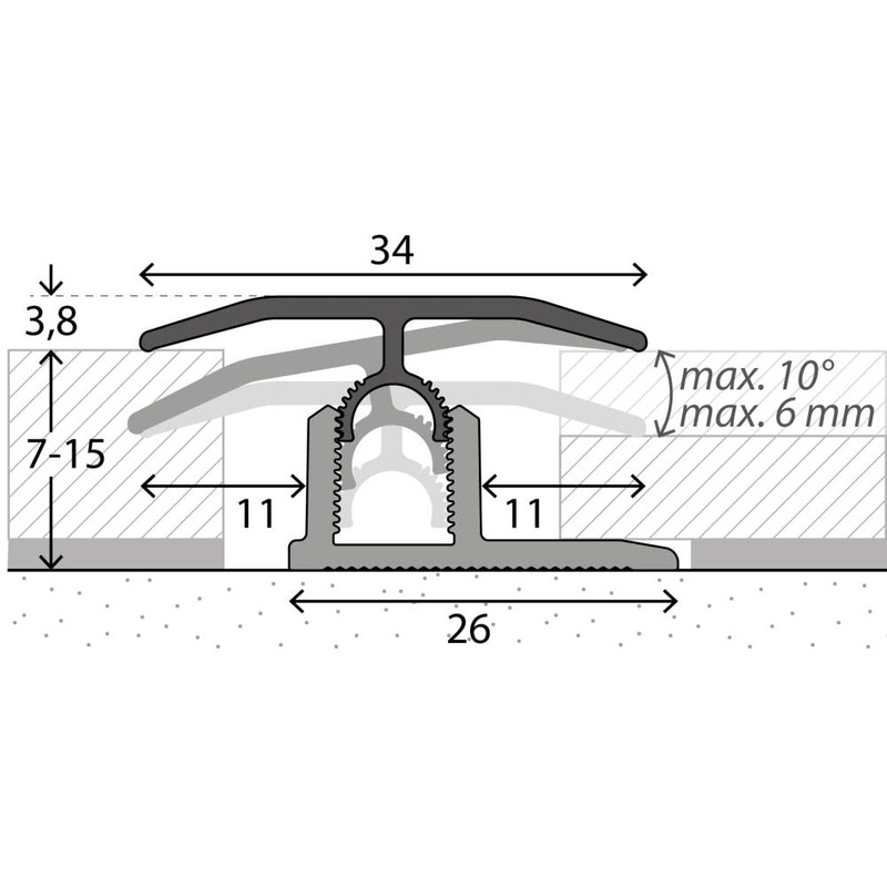Prinz Profi-Tec Master Transition Profile No. 303 90 cm Black