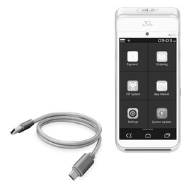 BoxWave Cable Compatible with Pax A920 - Micro USB DuraCable, Braided Micro USB Charging Cable - Space Grey