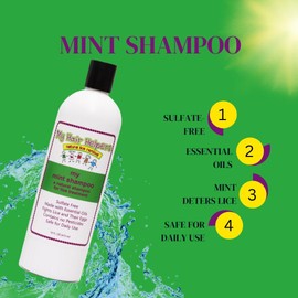My Hair Helpers Anti-Lice Shampoo, Peppermint, Sulfate-Free, 16 Ounces, Works on 2-3 Kids