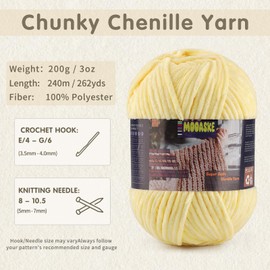 Chunky Velvet Yarn for Crocheting & Knitting, 7.05oz 262.4yd Super Soft Chenille Plush Yarn, Bulk Thick Yarns for Baby Blankets, Amigurumi, Scarves | 20 Colors(1, Pink)
