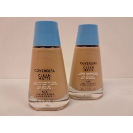 COVERGIRL 2 Covergirl Clean Matte Liquid Foundation Makeup #548 Perfect Beige 1 fl oz NEW