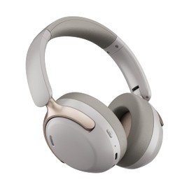 LORELEI QC30 Hybrid Active Noise Cancelling Headphones, 60H Playtime, Built-in Mic, Wireless Over Ear Headsets with Case,Bluetooth 5.4,Deep Bass Comfort Fit Soft-Earpads Fast Charging -Dunes Grey