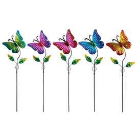 Venniy 5 Pack Butterfly Decorative Garden Stakes,Outdoor Metal Decor Outdoor Decorations for Patio and Yard