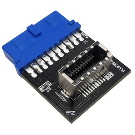 EZDIY-FAB USB 3.0 (3.1 Gen 1) Internal 19 Pin Header to USB 3.1/3.2 Type C 20 Pin A Key Faceplate Adapter