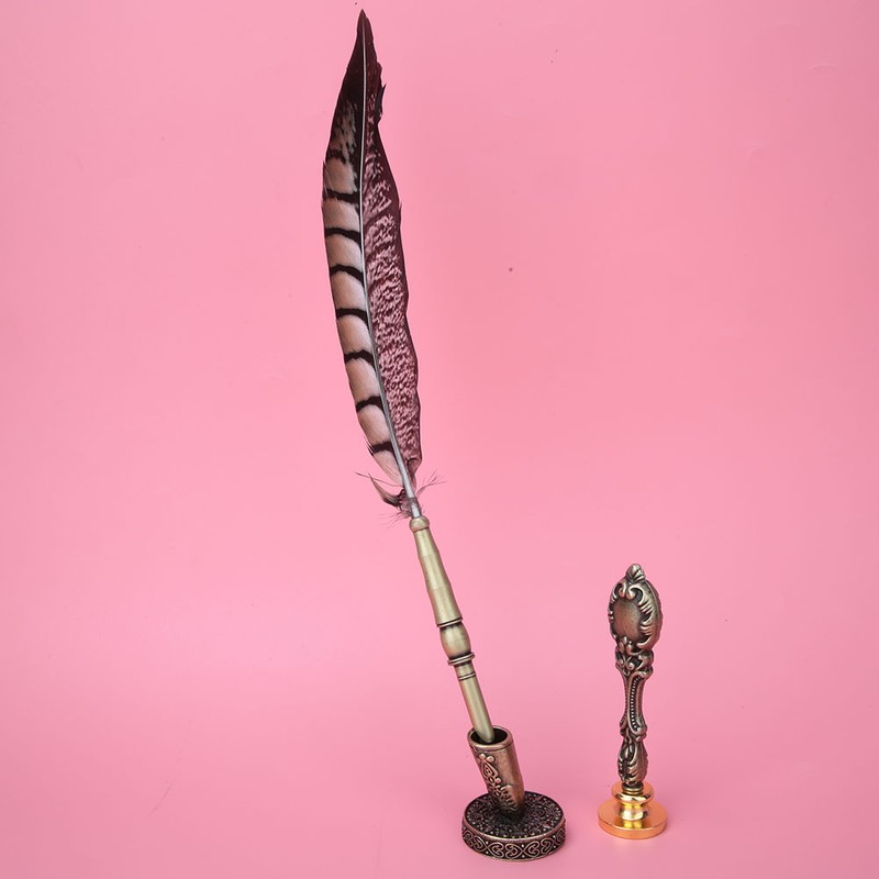 European Retro Stainless Steel Nibs Dip Writing Feather Pen Wax