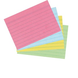 Herlitz Index Cards DIN A7 Lined Assorted Colours Value Pack, assorted colours