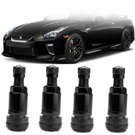 Set of 4 black metal valves, valves, rim valves, metal valves, 11.3 mm, 4 pieces steel valves, wheel valves, tyre valves, metal car valves.