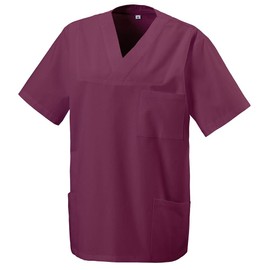EXNER Unisex Slip-On Nurses Tunic, Surgical Tunic, Trouser Tunic, Available in 16 Colours, bordeaux, xl