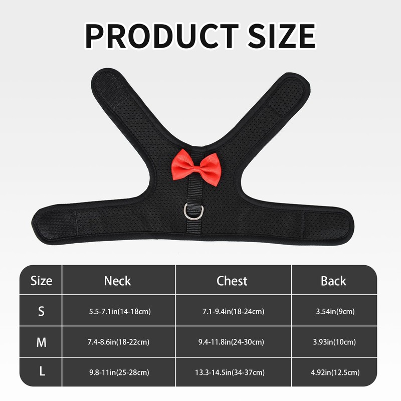 AIITLE Rabbit Harness and Leash Set with Cute Bow, Soft
