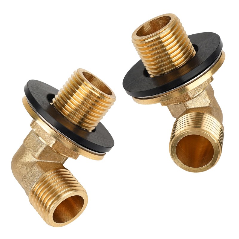 Installation Kit for Wall Mount Commercial Faucet, Brass 90 Degree