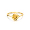 GNIRTSI Gold Birth Flower Ring for Women Daisy Bloom Month