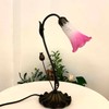 Bieye L10846 Lily Flower Blown Glass Accent Table Lamp for