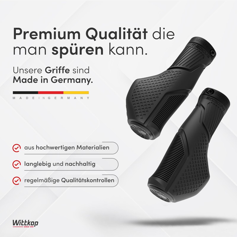 Wittkop Bicycle Grips with Innovative Multi-Zone Design, Made in Germany,