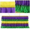 Mardi Gras Party Table Skirt Yellow Green Purple Table Skirts