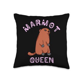 Marmot Groundhog Ground Hog Woodchuck Rodent Marmot Queen Groundhog Woodchuck Ground Hog Animal Throw Pillow, 16x16, Multicolor