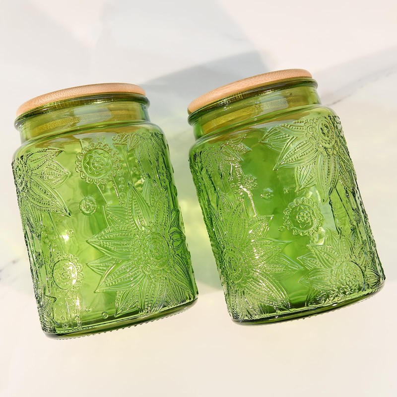 Custde Glass Storage Jars With Airtight Lid, 23.7oz Canister For