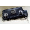 Biker Leather Wallet Decorative Studs North Germanic Thor's Hammer Leather
