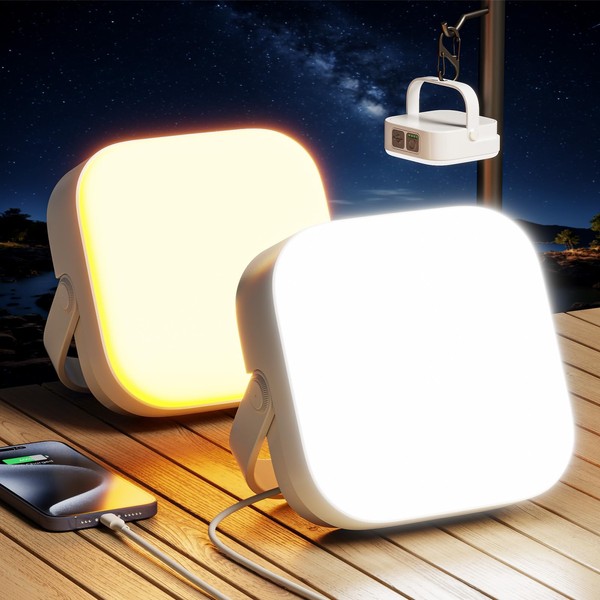 Eventek 2Packs LED Camping Lantern 4000LM, 10000mAh Rechargeable Camping Lights