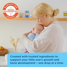 Mommy's Bliss Vitamina D en Gotas Orgánica 3.24 ml para Bebé y toda la Familia. Crecimiento. 1 Gota al Día. Producto Natural y Orgánico. Frasco fácil 
