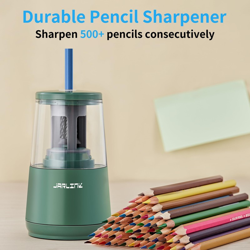 JARLINK Electric Pencil Sharpener, Heavy-Duty Helical Blade to Fast Sharpen,